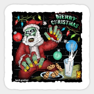 Santa Zombie wants Brains by Grafixs© / Miguel Heredia Sticker